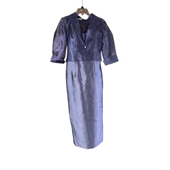 Alex Evenings Dresses & Skirts - Alex Evenings Size 4 Periwinkle Shimmer Dress & Sheer Jacket Formal Set